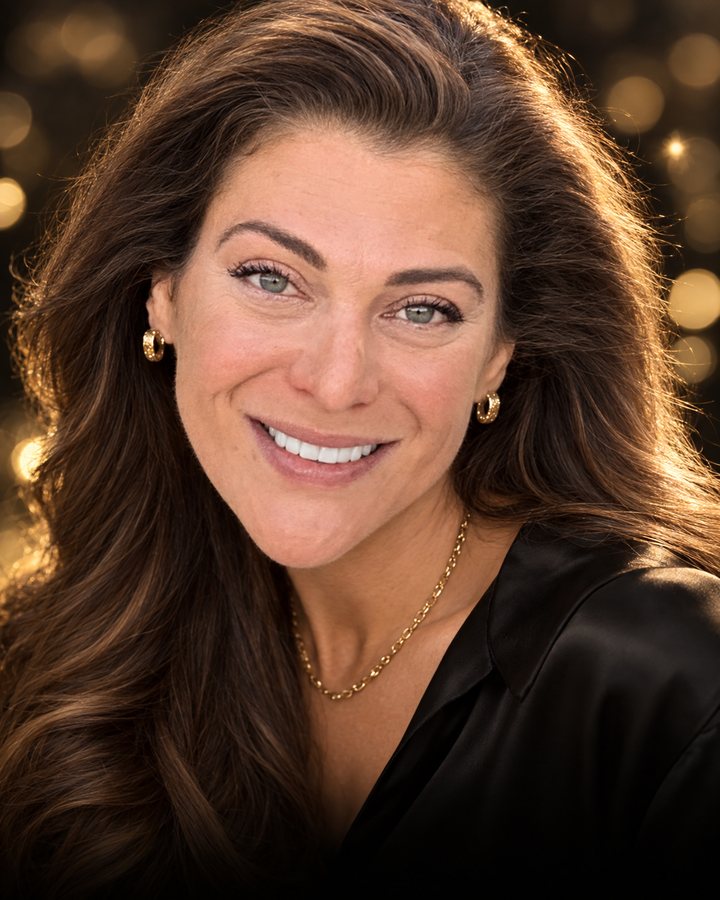 Esther Klein, smiling (portrait enhanced from her own photo)
